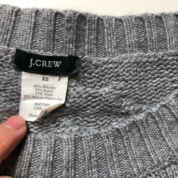 J Crew Honeycomb Grey Crew Neck Sweater Size XS - Picture 3 of 4